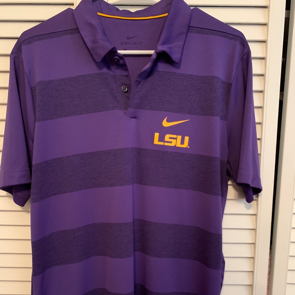 Nike - LSU - Medium - purple striped polo
